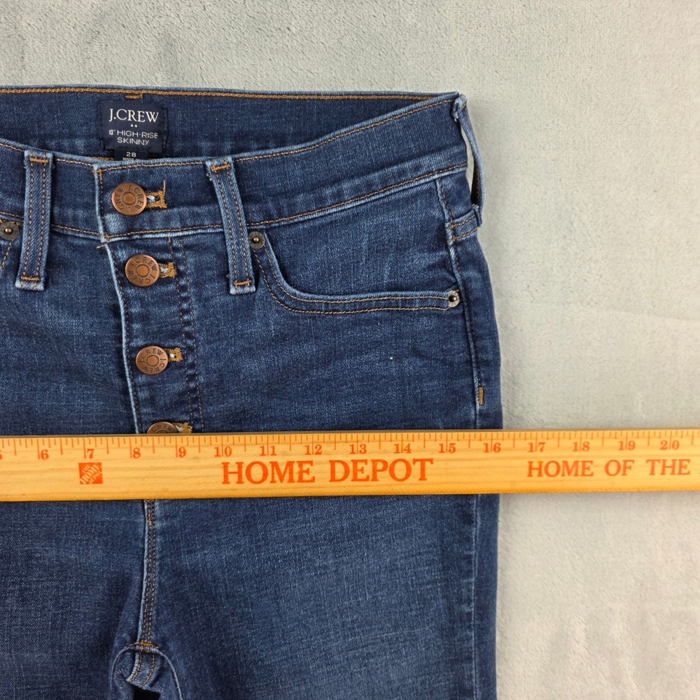 J.Crew 10" High-Rise Skinny Jeans Womens 28 Dark Wash Button Fly BK585 FA22 - Picture 5 of 14